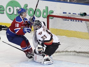 TJ Foster scored in the Oil Kings first meeting against the Calgary Hitmen this season, then added four more in the second encounter, still the Edmonton squad dropped both games to Calgary. (Ian Kucerak, Edmonton Sun)