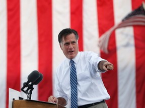 Republican presidential nominee Mitt Romney speaks during a campaign rally at the Golden Lamb in Lebanon, Ohio October 13, 2012.  (REUTERS/Shannon Stapleton)