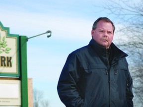 South Stormont Mayor Bryan McGillis stands at the Farran Park entrance in this March photo.
File photo