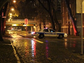 An armed standoff in the 300-block of Assiniboine Avenue ended peacefully around 12:30 a.m. Oct. 18, 2012. (COURTESY OF HOWARD WONG)