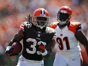 Cleveland running back Trent Richardson was benched during Sunday's game. (REUTERS)