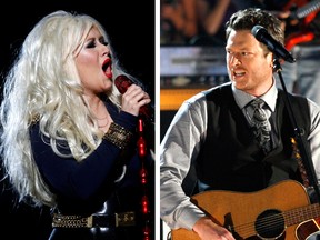 Composite image of Christina Aguilera and Blake Shelton. (Reuters/EDDIE KEOGH/TAMI CHAPPELL)