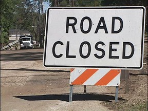 Road closure sign