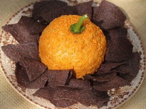 The Cheddar Jack-o’-Lantern  cheese ball is perfect for your Halloween party. (QMI Agency)