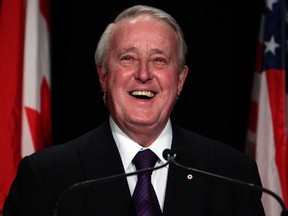 Former PM Brian Mulroney speaks at the 25th anniversary of NAFTA at the ROM in Toronto, Oct. 3, 2012. (Dave Abel/QMI Agency)
