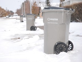 Aquatera is reminding people that the garbage collection schedule will change over the Christmas holiday season. (Patrick Callan/Daily Herald-Tribune)