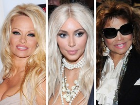 A composite photo of Pamela Anderson (Dan Jackman/WENN.COM), Kim Kardashian (Andres Otero/WENN.COM) and La Toya Jackson (Reuters/GUS RUELAS)