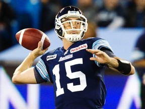 “Certainly he’s not 100%. That’s something we will take into consideration, whether to play him, or how much to play him," Argos coach Scott Milanovich said on Monday regarding quarterback Ricky Ray and the upcoming game against Hamilton. (Reuters/Files)