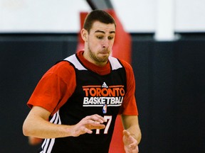 Raptors' Jonas Valanciunas got into a bit of early foul trouble on Saturday night. (TORONTO SUN/FILES)