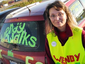 Wendy Hoy is walking across southern Ontario to raise awareness of the health concerns surrounding electromagnetic radio frequency (EMR) emissions.
Elliot Ferguson The Whig-Standard