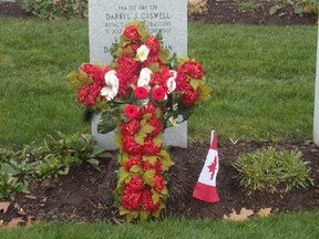 Trooper Darryl Caswell's grave. He was killed in 2007 in Afghanistan and who is buried at the military cemetery in Ottawa.