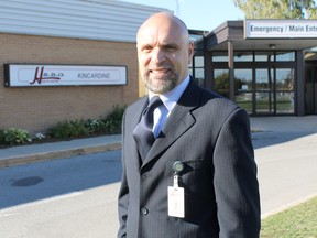 South Bruce Grey Health Centre (SBGHC) president and CEO Paul Rosebush stands outside of the entrance of the Kincardine Hospital site. (TROY PATTERSON/KINCARDINE NEWS)