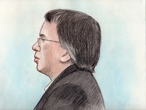 Charles Rak, 41, appeared in Ottawa court Friday, Sept. 28, 2012. He was sentenced to almost two years behind bars  by a judge who noted he spared his victims the agony of a trial.
Sketch by Laurie Foster-MacLeod
OTTAWA SUN/QMI AGENCY