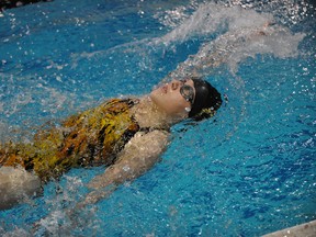 SARAH DOKTOR File Photo
Emily Fields is one of many competitors that participated in two recent swim meets where the Norfolk Hammerheads set eight new team records. The club is currently competing at the provincial swimming championship in Nepean, Ont.