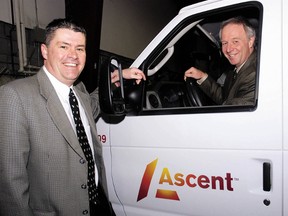 Ald. Tom Johnston, left, and Vince Tokarcyzk, chief operating officer for Ascent.