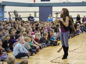 Tenille performing at Holy Spirit Academy in High River on Monday (MARCO VIGLIOTTI/HIGH RIVER TIMES/QMI AGENCY)