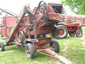 A famous Lobsinger Lion thresher at James Rody's farm south of Neustadt.