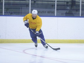 Airdrie’s Dana Tyrell, shown here skating at the Airdrie Thunder 3 on 3 tournament in August, is frustrated by the lack of progress made in negotiations to end the current NHL lockout.