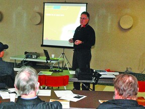 About a half dozen Vulcan County farmers attended a CWB informational session Nov. 9 at the Vulcan Legion Hall. Simon Ducatel/Vulcan Advocate
