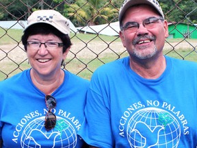 Gord Taylor and spouse Doris Mengelberg get ready to participate in activities at the mountain village.