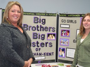 Caseworker Toni Martin, left, and group coordinator Amanda Skinner, both of Big Brothers Big Sisters Chatham-Kent, were among those in attendance at the Spirit of Giving volunteer information fair held Nov. 14 at St. Andrew's Residence.