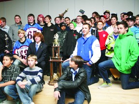 KEVIN RUSHWORTH PHOTO. On Friday, Nov. 9, the Mustangs football organization held their annual football awards for Pee Wees, bantam and senior players as a token on their appreciation for all the players' hard work.