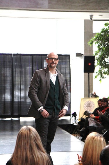The #MoSistas showed off winter fashions Friday, Nov. 16, 2012 in Manitoba Hydro Place, in support of Movember.  (COURTESY OF HOWARD WONG)
