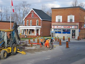 Submitted Photo

Workers start a project in front of the post office on Main Street in Waterford, in preparation for the pedestrian crossing light to be installed there.