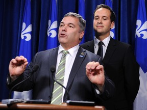 Daniel Breton (l) with Alexandre Cloutier in Quebec City, November 14, 2012.  (STEVENS LEBLANC/QMI Agency)