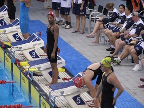 HUGO RODRIGUES, The Expositor

Team Canada member Chantique Payne (centre) awaits the start of an event during the Rescue 2012 World Lifesaving Championships in Adelaide, Australia.
