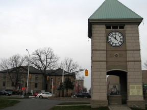 A streetscape revitalization strategy calls for a small roundabount around the clock tower into Lamoureux Park.
Cheryl Brink staff photo