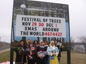 Kenora and Lake of the Woods Regional Community Foundation executive director Darlene McGillivray (left) is joined by sponsors and supporters to launch the annual Festival Trees campaign. The theme of this year’s fundraiser in support of the foundation is Christmas around the World.
Kenora and Lake of the Woods Regional Community Foundation photo