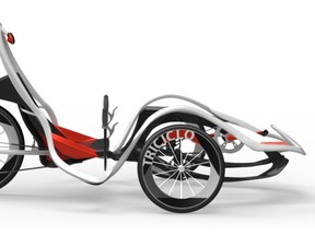 Four University of Alberta students will have their Gran Turismo recumbent tricycle displayed at the Taipei International Cycle Show in the Republic of China. SUPPLIED PHOTO