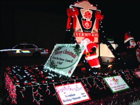 A parade float in the 2010 Night Light parade in downtown Vermilion.