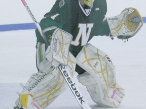 Patrick Earle is the goalie for the North Peace Navigators