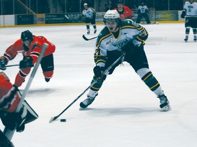 Portage Terriers forward Zack Waldvogel had two goals and an assist in a 4-2 win over Steinbach Wednesday night.(Dan Falloon/Portage Daily Graphic/QMI AGENCY FILES)