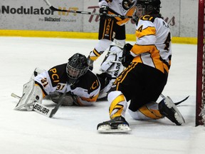 The Portage Collegiate Institute Trojans rallied from 5-1 down to force a shootout with the host Carman Cougars on Wednesday, but fell 7-6 in a shootout. (File photo)