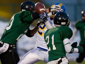 The Spruce Grove Panthers kocked around the Bev Facey Falcons in the Alberta high school football playoffs North Regional final in Edmonton on Nov. 17.