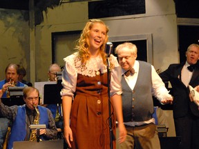 Actress Brittany Meen as Connie sings during GPLT’s production of The 1940s Radio Hour at Second Street Theatre. (Patrick Callan/Daily Herald-Tribune)