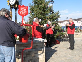 The Salvation Army's Christmas kettle campaign kicked off in Cornwall on Thursday, an event that included musical numbers by a brass quartet.
Kathryn Burnham staff photo