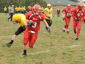 Jordan Socholotiuk and the Waterford Wolves are looking to run over the Delhi Raiders and collect the school's third Haldimand Norfolk Bowl in five years. (FILE PHOTO)