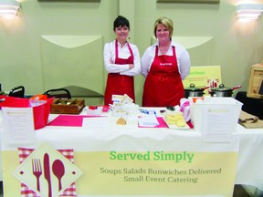 Laurie Collier and Debbie Hewitt of Served Simply pictured at the One Stop Ladies Shopping Night held at the William Glesby Centre, Thursday. Admission from the event went to support the Portage Plains United Way. (ROBIN DUDGEON/THE DAILY GRAPHIC/QMI AGENCY)