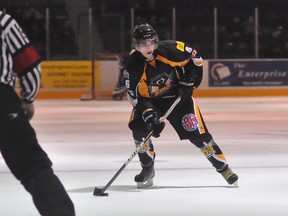 The Abitibi Eskimos will look to begin a winning streak Saturday night at the Jus Jordan Arena against the Blind River Beavers. The Eskimos hold a 2-1 record versus the Beavers this season, winning 9-8 the last time these two clubs met in October in Iroquois Falls. Controlling the defensive zone will be key as the Eskimos look for their 13th win of the season. Defenceman Ryan Kerr carries the puck in the second period against the Soo Thunderbirds on Nov. 17.