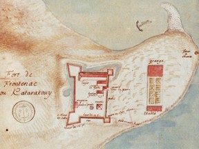 A 1685 Sketch map of Fort Frontenac, from the Archives nationales, Paris, France.
