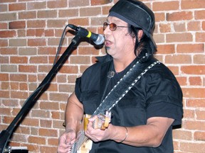 Juno nominated bluesman Billy Joe Green of Shoal Lake First Nation was among the musical guests to perform on the Bijou Steak House stage during the opening night reception for the Second Annual Sweetgrass Film Festival, Friday Nov. 23.
REG CLAYTON/Daily Miner and News