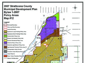 Strathcona County's Municipal Development Plan map. Photo Supplied