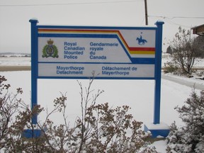 Mayerthorpe RCMP detachment sign