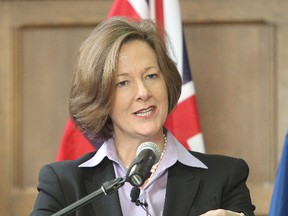 Alison Redford, a Queen's University graduate and current premier of Alberta, delivers an address on campus Monday morning.
Michael Lea The Whig-Standard