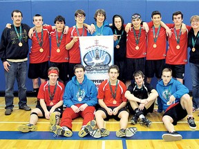 The Chippewa Raiders senior boys' volleyball team poses with their OFSAA 'A' antique bronze medals