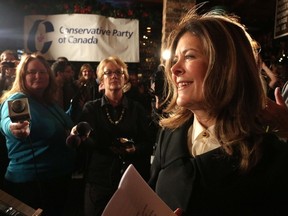 PC candidate and MP-elect Joan Crockatt enters campaign headquarters speak to media and supporters in Calgary, Alberta, on November 26, 2012. (Mike Drew/QMI AGENCY)